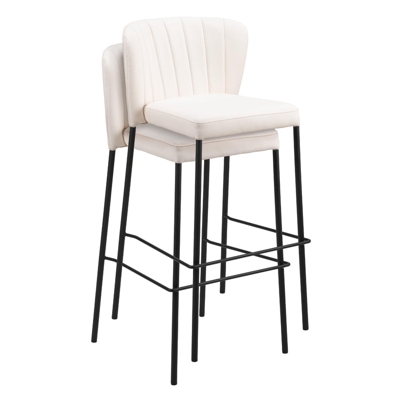  Zuo Linz 109782 Barstool - Cream IMAGE 7