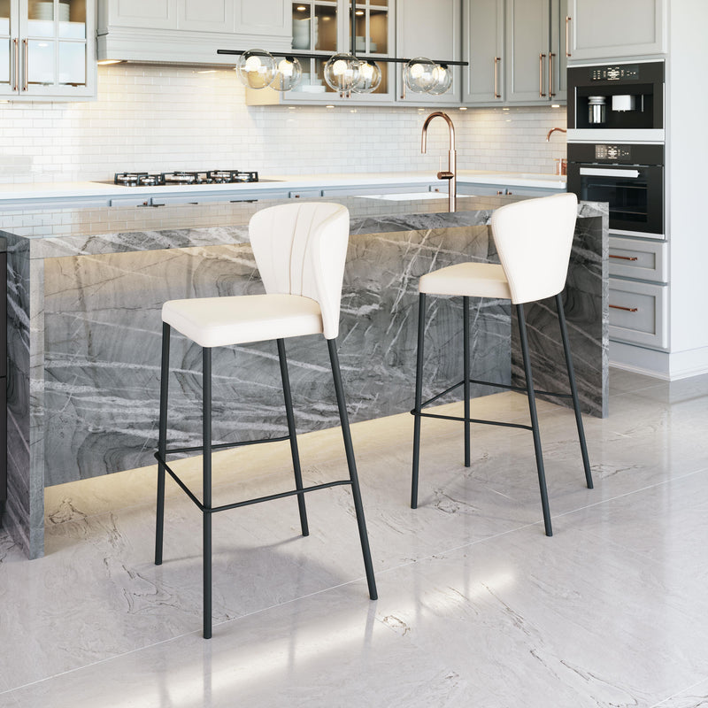  Zuo Linz 109782 Barstool - Cream IMAGE 9