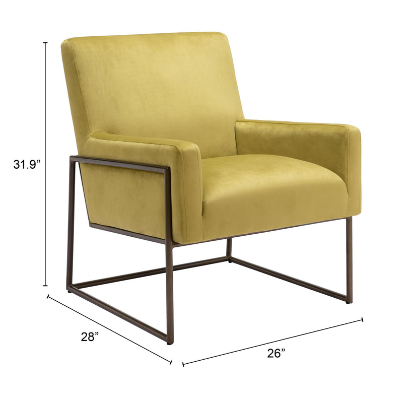  Zuo New York 109522 Accent Chair - Olive Green IMAGE 9
