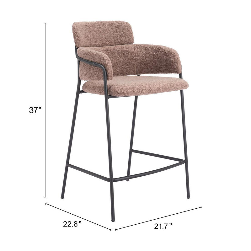  Zuo Marcel 109666 Counter Stool - Brown IMAGE 8