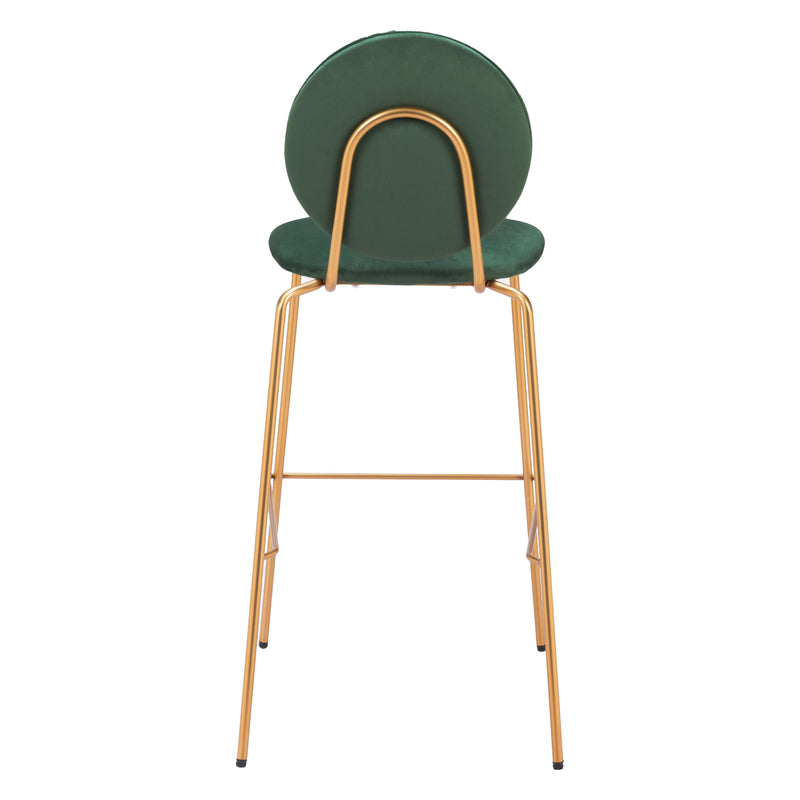 Zuo Odessa 109806 Barstool - Green & Gold IMAGE 4