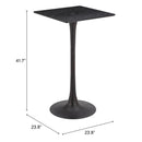  Zuo Valleta 109833 Bar Table - Black IMAGE 6