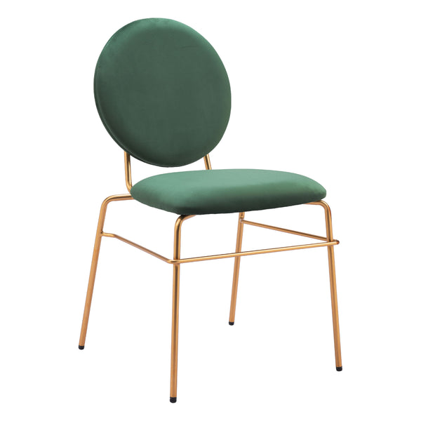  Zuo Odessa 109804 Dining Chair - Green & Gold IMAGE 1