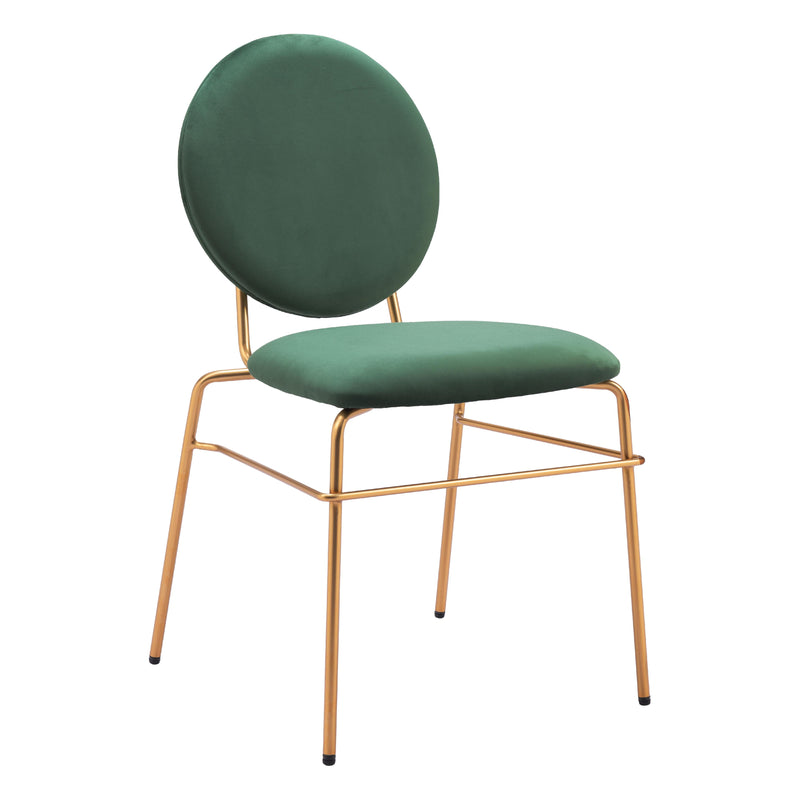  Zuo Odessa 109804 Dining Chair - Green & Gold IMAGE 1
