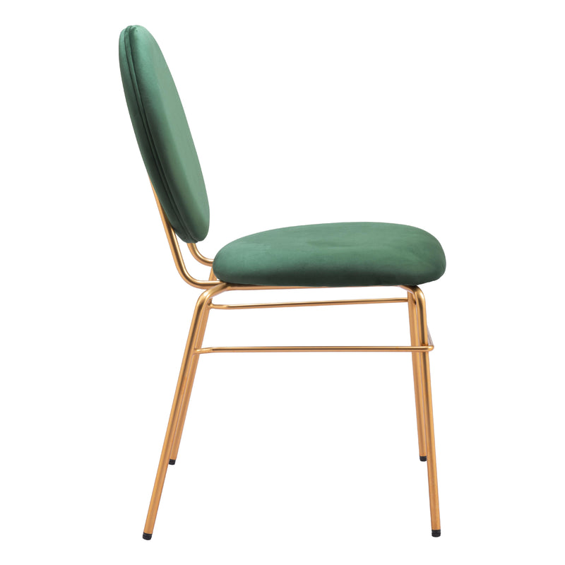  Zuo Odessa 109804 Dining Chair - Green & Gold IMAGE 2