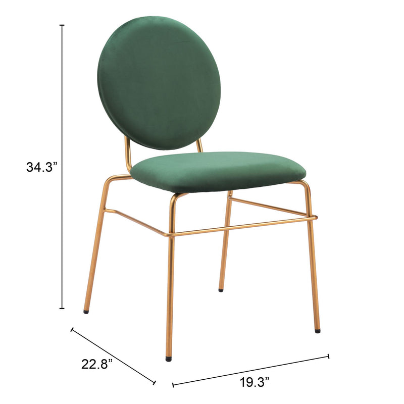  Zuo Odessa 109804 Dining Chair - Green & Gold IMAGE 8