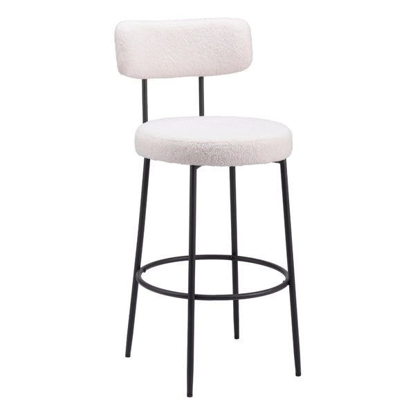  Zuo Blanca 109740 Barstool - Ivory IMAGE 1