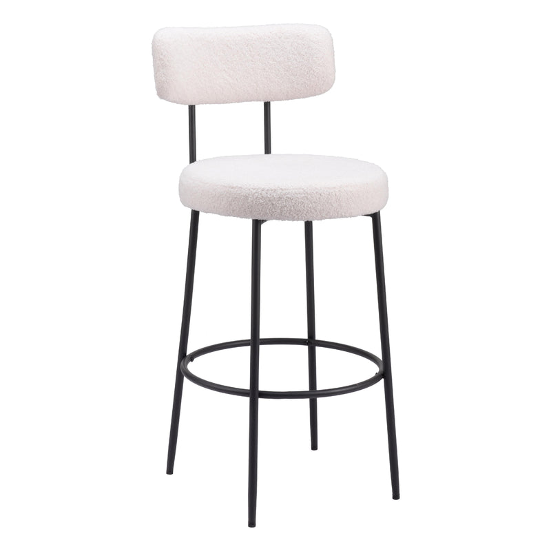  Zuo Blanca 109740 Barstool - Ivory IMAGE 1