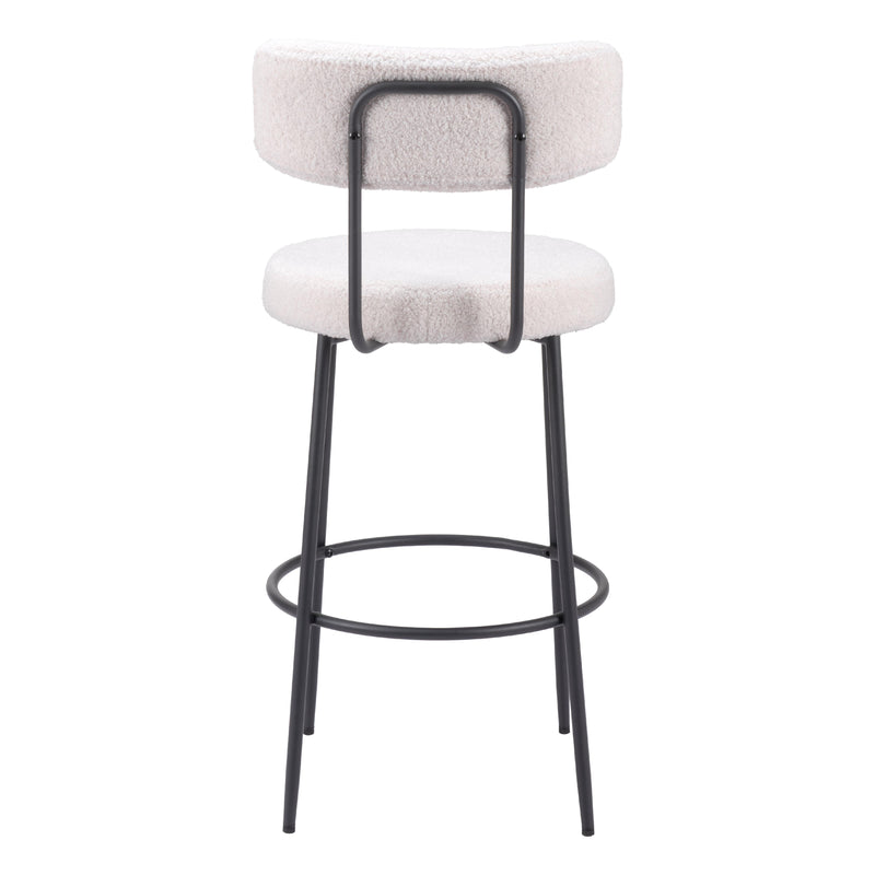  Zuo Blanca 109740 Barstool - Ivory IMAGE 4