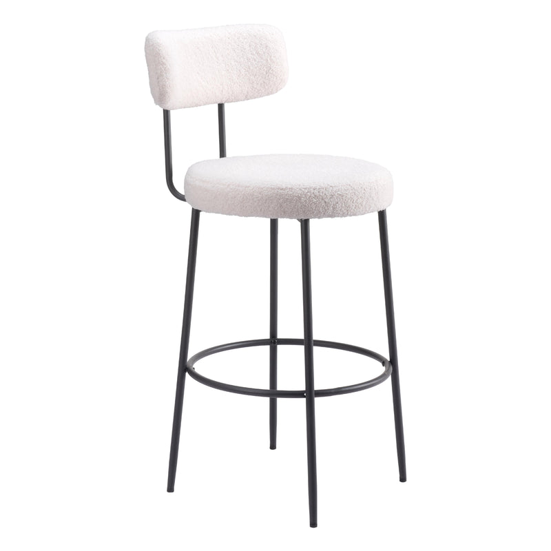  Zuo Blanca 109740 Barstool - Ivory IMAGE 6