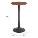  Zuo Auray 109830 Bar Table - Brown IMAGE 6