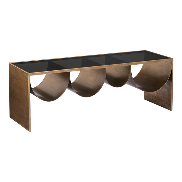  Zuo Reed 109842 Coffee Table - Brass & Black IMAGE 1