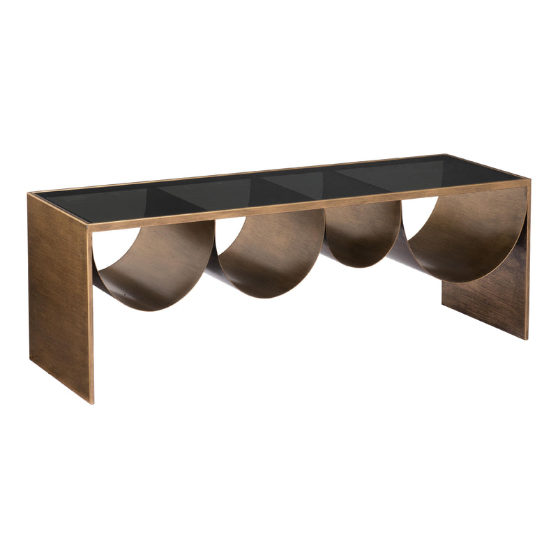  Zuo Reed 109842 Coffee Table - Brass & Black IMAGE 1