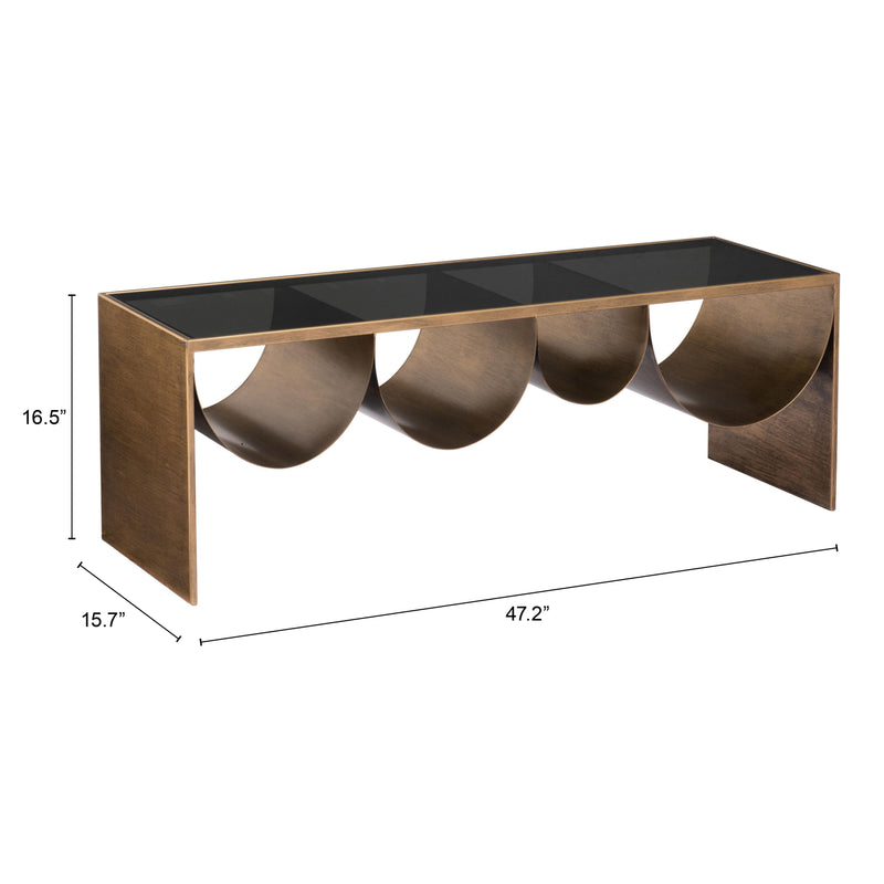  Zuo Reed 109842 Coffee Table - Brass & Black IMAGE 8