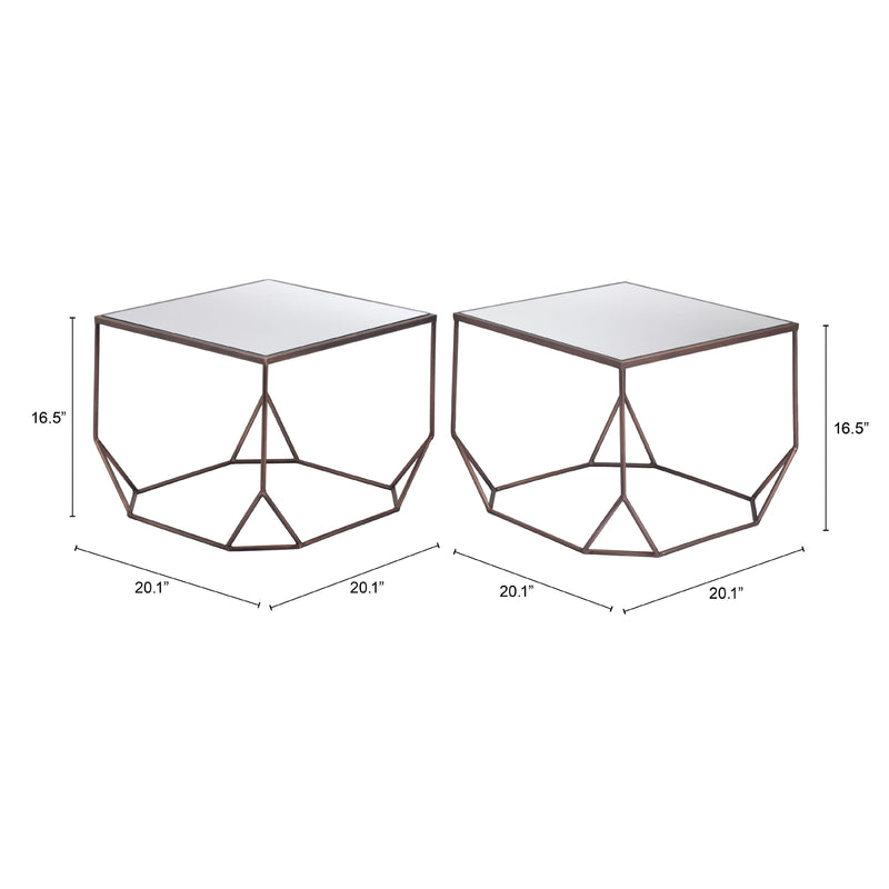  Zuo Arzon 109835 Coffee Table Set - Bronze IMAGE 10