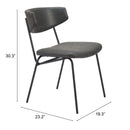  Zuo Charon 110259 Dining Chair - Vintage Black IMAGE 10