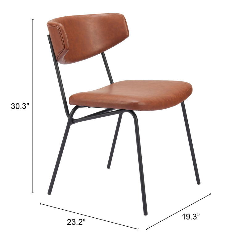  Zuo Charon 110258 Dining Chair - Vintage Brown IMAGE 10