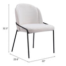 Zuo Jambi 109965 Dining Chair - Ivory IMAGE 8