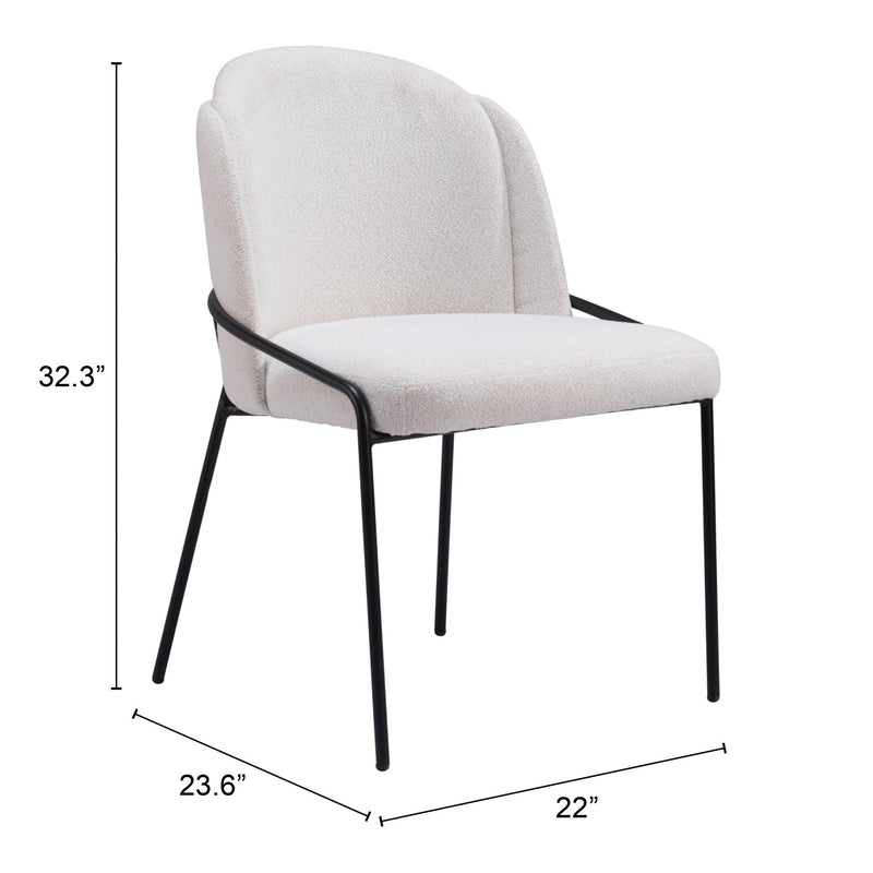  Zuo Jambi 109965 Dining Chair - Ivory IMAGE 8