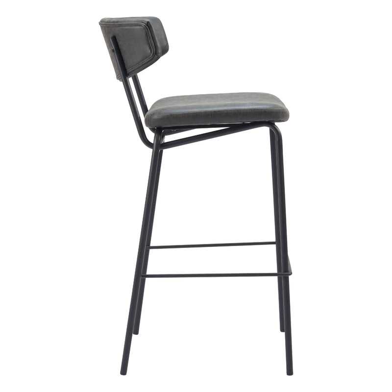  Zuo Charon 110261 Barstool - Vintage Black IMAGE 2