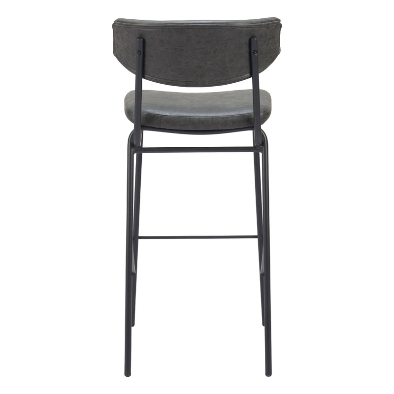  Zuo Charon 110261 Barstool - Vintage Black IMAGE 4
