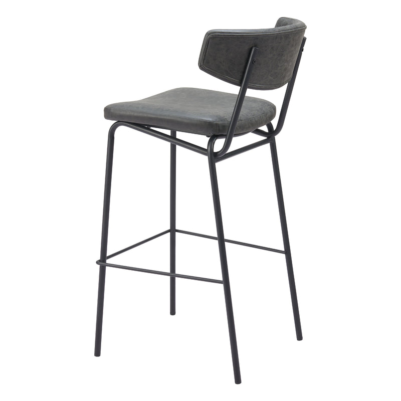  Zuo Charon 110261 Barstool - Vintage Black IMAGE 5