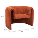  Zuo Viana 110029 Accent Chair - Burnt Orange IMAGE 8