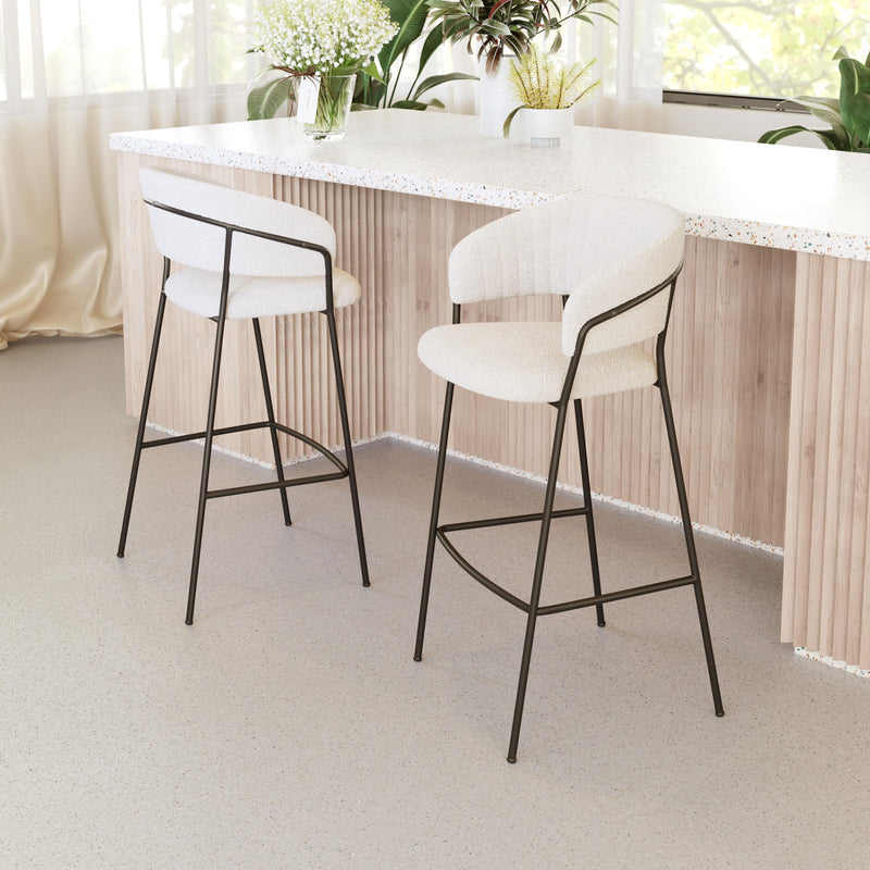  Zuo Josephine 109673 Barstool - Cream IMAGE 7
