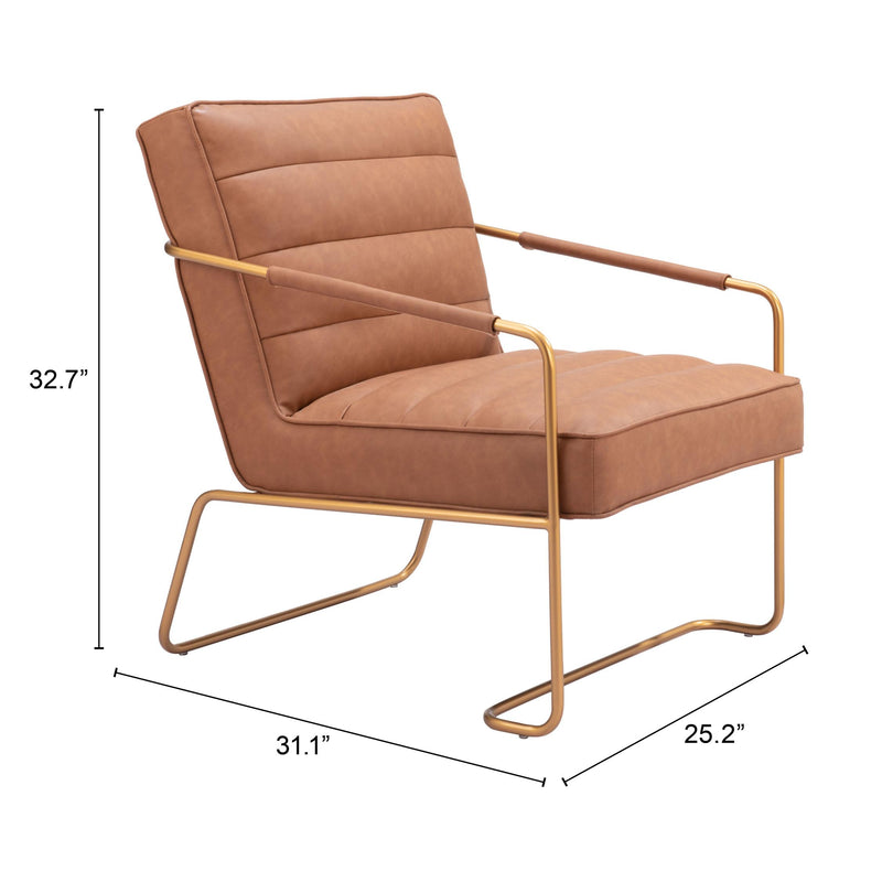  Zuo Dallas 109520 Accent Chair - Vintage Brown IMAGE 9