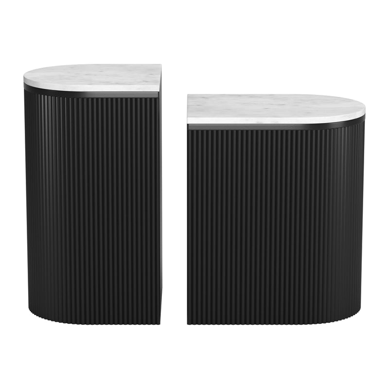  Zuo Ormara 109919 Side Table Set - White & Black IMAGE 3