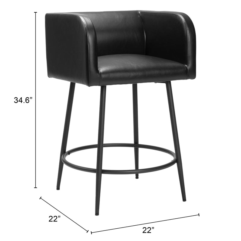  Zuo Horbat 110062 Counter Stool - Black IMAGE 8