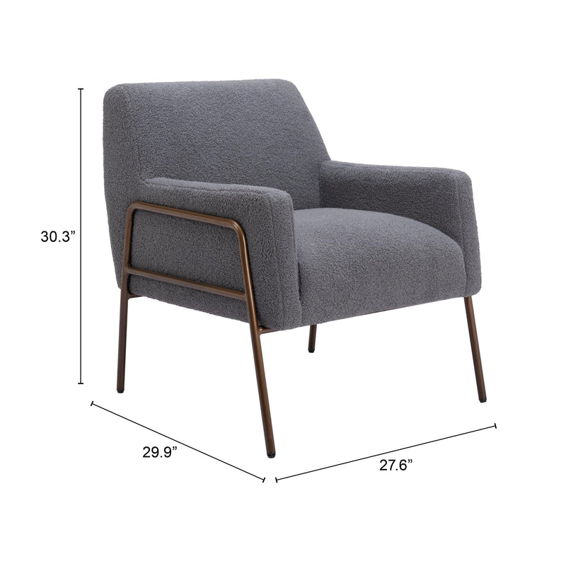  Zuo Charleston 109525 Accent Chair - Grey IMAGE 9