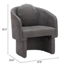  Zuo Olya 110014 Accent Chair - Truffle Grey IMAGE 8