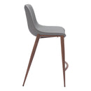  Zuo Magnus 109936 Counter Stool - Slate Grey & Walnut IMAGE 2