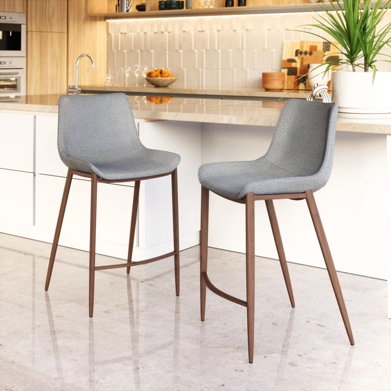  Zuo Magnus 109936 Counter Stool - Slate Grey & Walnut IMAGE 7