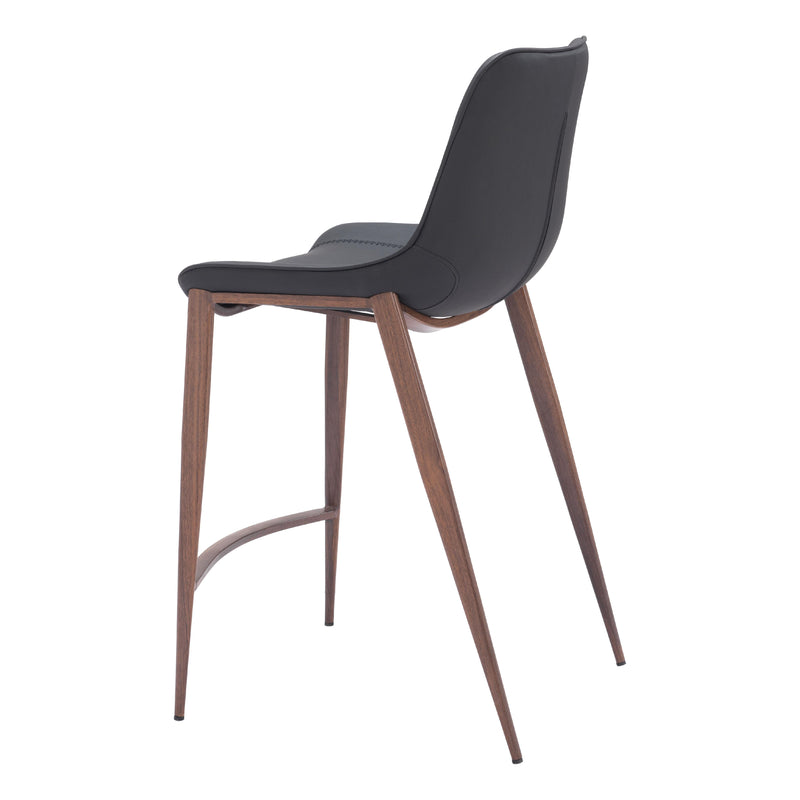  Zuo Magnus 109935 Counter Stool - Black & Walnut IMAGE 5