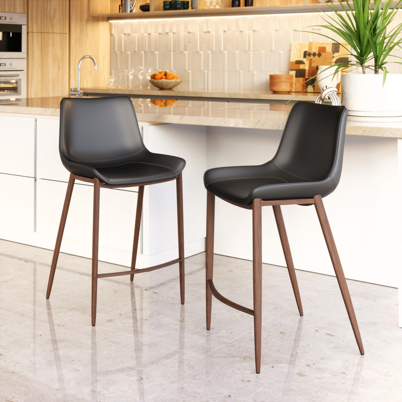  Zuo Magnus 109935 Counter Stool - Black & Walnut IMAGE 7
