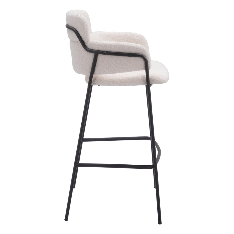  Zuo Marcel 109667 Barstool - Cream IMAGE 2