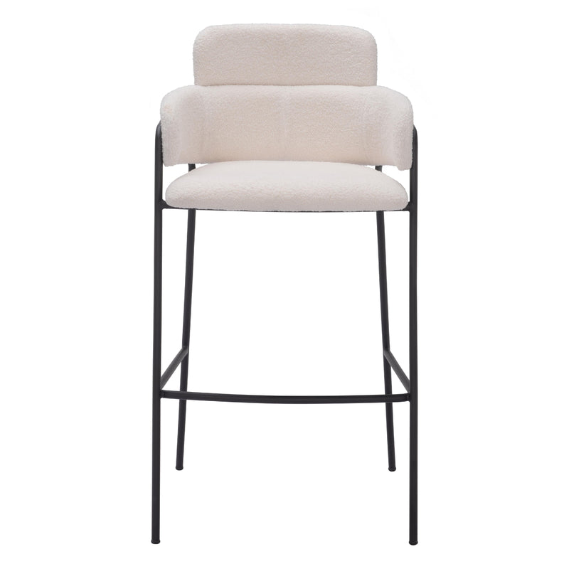  Zuo Marcel 109667 Barstool - Cream IMAGE 3