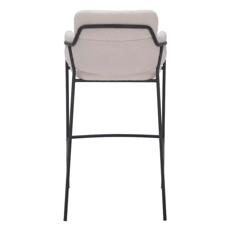  Zuo Marcel 109667 Barstool - Cream IMAGE 4