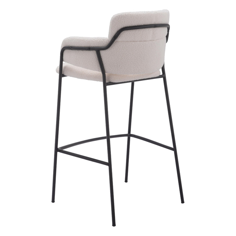  Zuo Marcel 109667 Barstool - Cream IMAGE 5