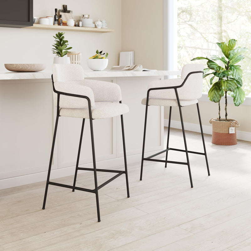  Zuo Marcel 109667 Barstool - Cream IMAGE 7