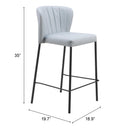  Zuo Linz 109781 Counter Stool - Grey IMAGE 9