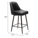  Zuo Keppel 109973 Swivel Counter Stool - Black & Bronze IMAGE 10