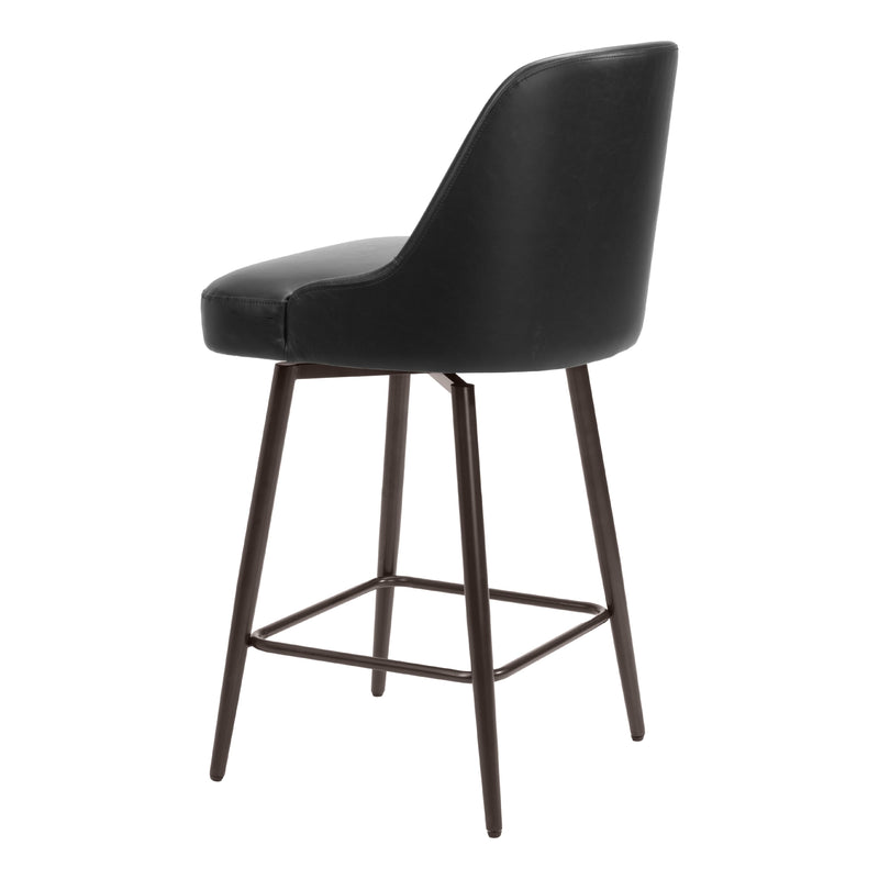 Zuo Keppel 109973 Swivel Counter Stool - Black & Bronze IMAGE 5