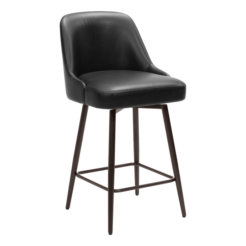  Zuo Keppel 109973 Swivel Counter Stool - Black & Bronze IMAGE 6