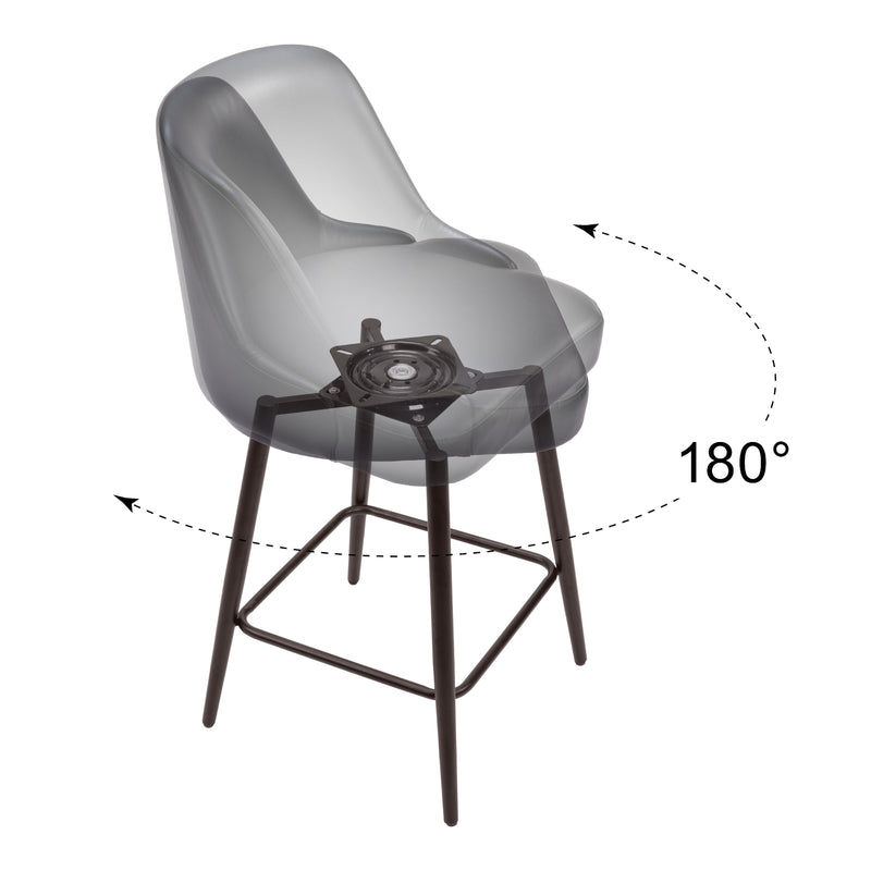  Zuo Keppel 109973 Swivel Counter Stool - Black & Bronze IMAGE 7