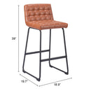  Zuo Pago 109950 Barstool - Brown IMAGE 9