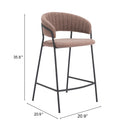 Zuo Josephine 109672 Counter Stool - Brown IMAGE 8