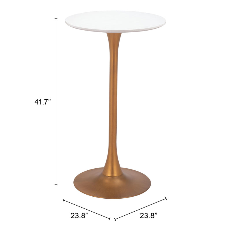  Zuo Auray 109829 Bar Table - White & Gold IMAGE 6